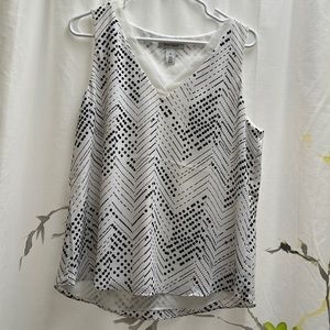 Dressy shell from White House, Black market off white with black polkadots